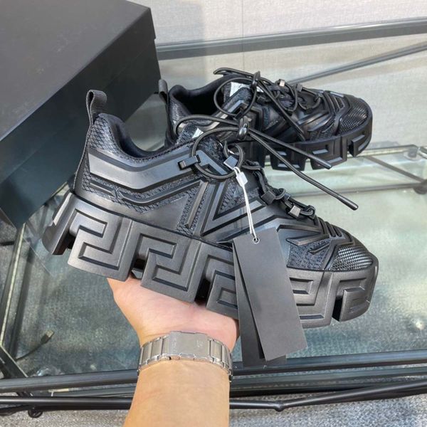 

italy greca labyrinth lace-up shoes sneakers casual shoes black white multi-color 100% cattle leather thick greek soles men women trainers r