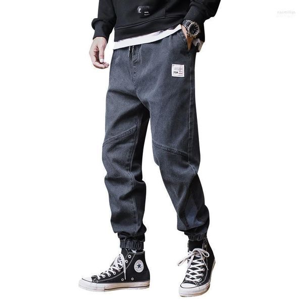 Jeans taglie forti Uomo Pantaloni larghi Streetwear Harem Jean Pantaloni cargo Pantaloni in denim alla caviglia Naom22