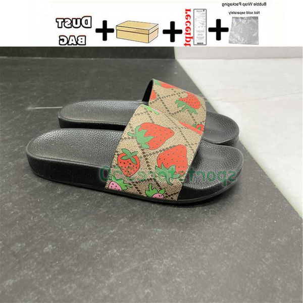 

with box men women fashion slippers luxury slides summer flat slipper trendy leather rubber sandal mens beach slide us 5-12 orange brick red, Black