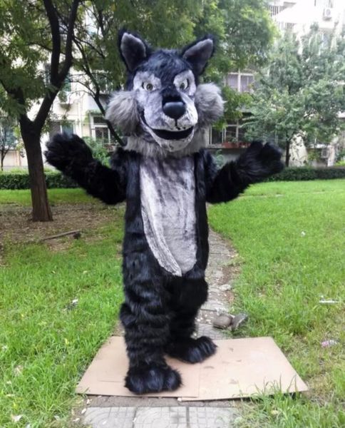 Plush Wolf Wolf Mascot Coyote Disfraz de hombres lobo Custom Fancy Costume Anime Kit Mascotte Tema Fancy Fancy Outfit