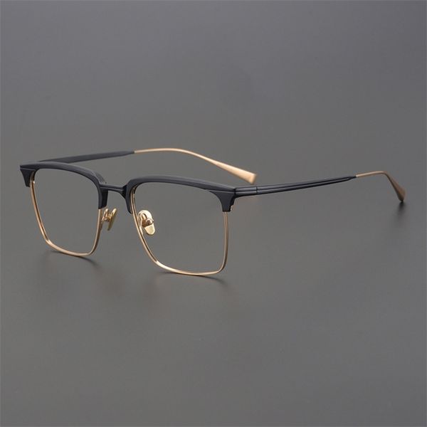 

eyeglasses 80% off hand made ultra light pure titanium large frame men's fashion business myopia square glasses frame myopia glasses ki, White;black