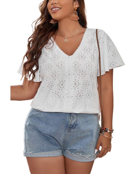 

plus contrast lace butterfly sleeve schiffy tee x7qj#, Black