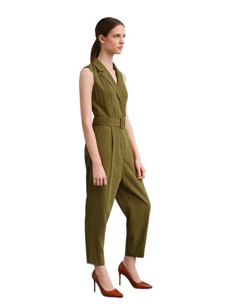 

motf premium viscose drop crotch blazer jumpsuit y28w#, Black;white