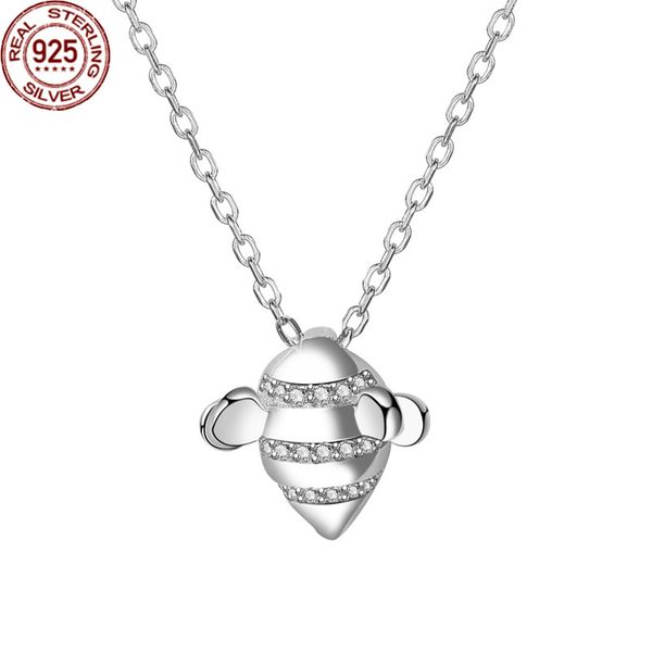 

s925 sterling silver little bee necklace women's net red ins korean lovely micr