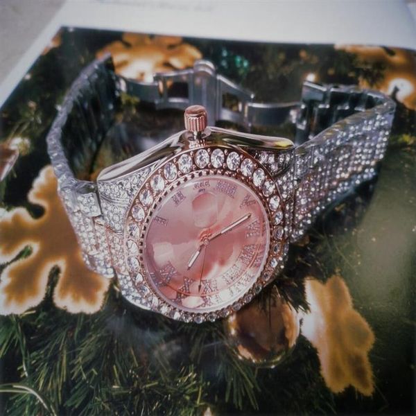 

men women watch quartz movement all diamond iced out watch designer watches lady watches montre d304c, Slivery;brown