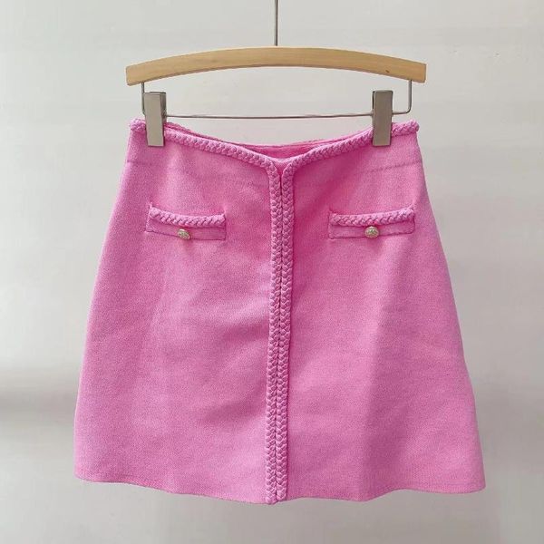 

skirts spring design women's pink knitted mini skirtskirts, Black