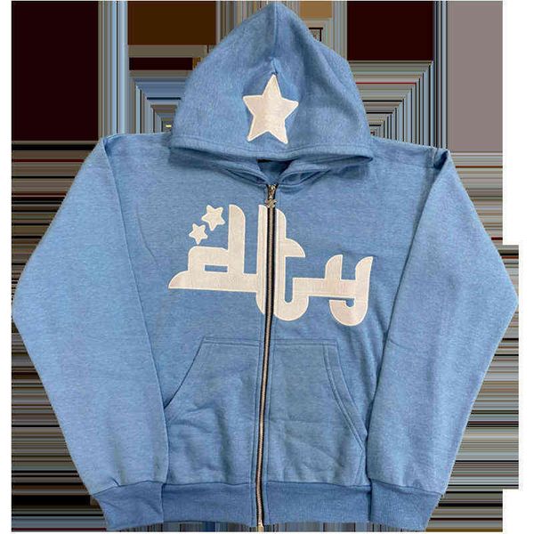 

harajuku star print vintage goth oversized streetwear 2022 hoodies women loose zipper y2k sweatshirts jacket clothes t220726, Black