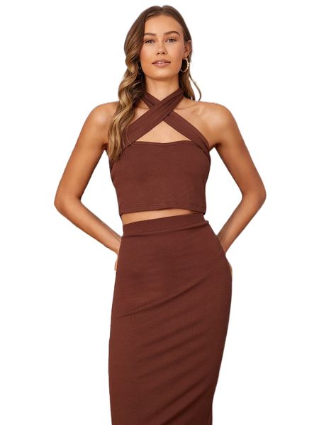 

crisscross backless crop 12ge#, White