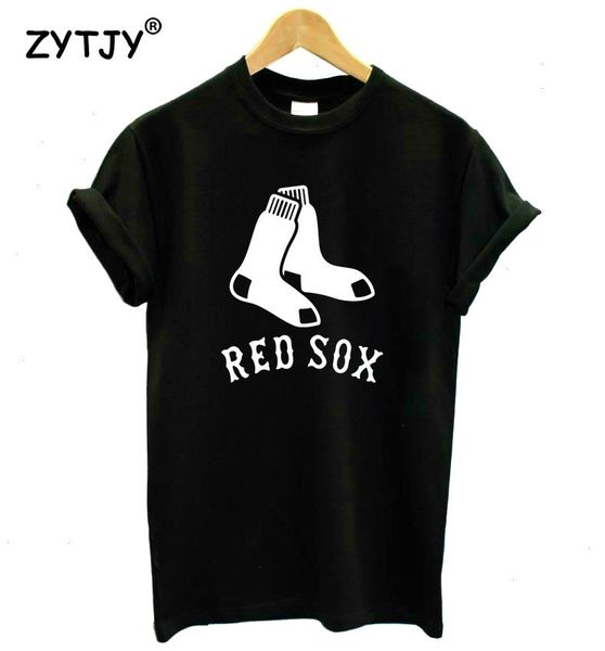 

red sox print women cotton funny t shirt for lady girl tee hipster tumblr drop ship hh-138, White