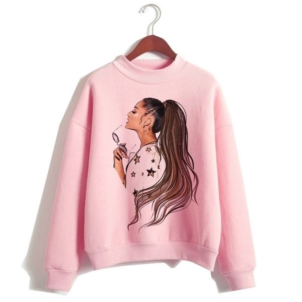 

women hoodies kpop clothes fashion 90s casual sweatshirt thank u next kawaii hood hooded streetwear female y200706, Black