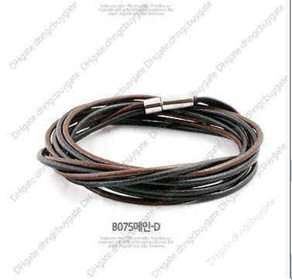 

men's leather bracelet woven leather bracelet, Silver