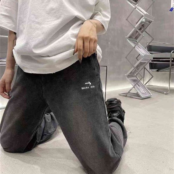 

women's pants & capris spring and summer paris double hook embroidery washed old fashion brand trousers loose casual couple pants nqxq, Black;white