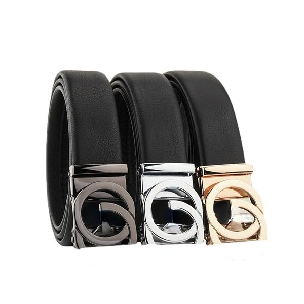 

classic luxury elling 2022 new leather pants with belt men's letter automatic buckle fashion young designer famous brand, Black;brown