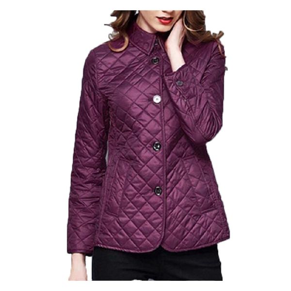 

2022 designers women jackets fashion england long coat cotton slim jacket british style plaid quilting padded parkas black red mult color as, Black;brown