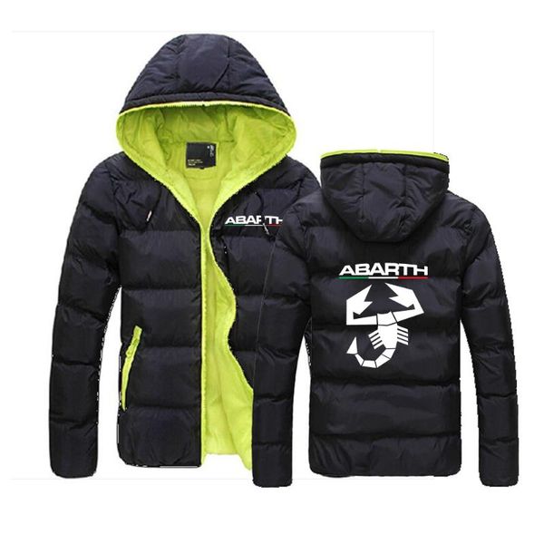 Moletons masculinos moletons moletons masculinos Abarth Scorpion Color Block Zipper Capeled Cellow Colded Coat Slim Fit Moda Grosta Quente Outwea