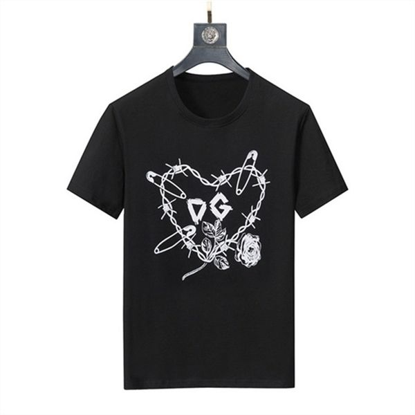 

2022 luxurys designers t shirt male cotton short sleeve round collar summer youth multi-color fashion print casual thin style m-84, White;black