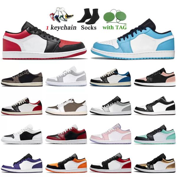 

1s jumpman 1 low basketball shoes 2022 fashion bred toe unc university blue cactus jack reverse mocha hyper royal women mens trainers wolf g