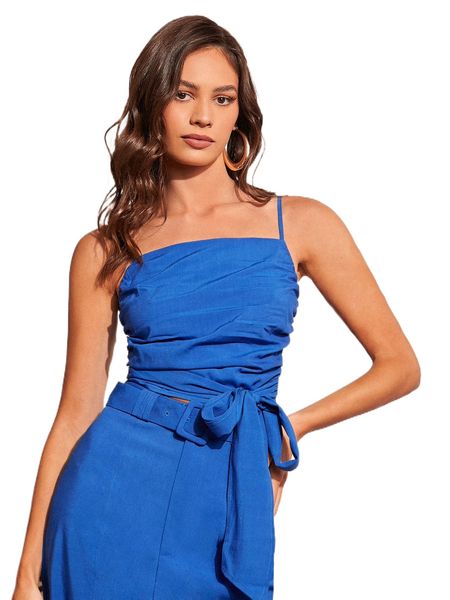 

evolu solid knot front cami a5ej#, White