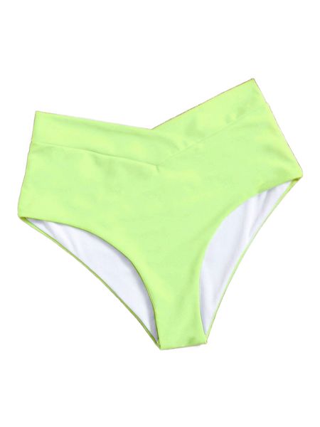 

plus high waisted bikini bottom 054n#, Black