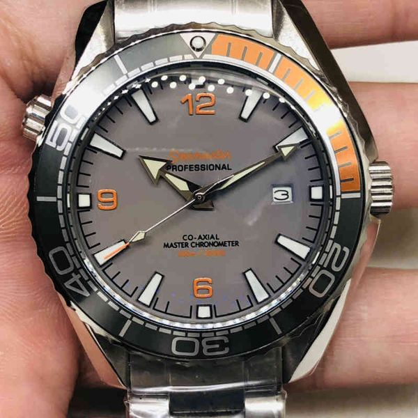 

luxury fashion watches for mens mechanical wristwatches automatic ome three needle orange gray full automatic hs029designer, Slivery;brown