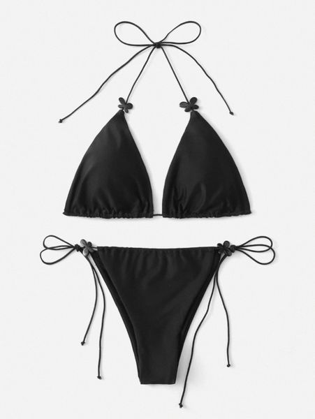 

butterfly halter triangle bikini swimsuit k3ez#, White;black