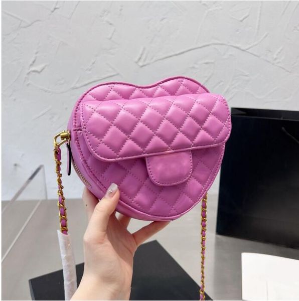 

womens ccity france tz heart style lambskin bags gold metal hardware matelasse chain croissbody shoulder luxury designer love purse large ca