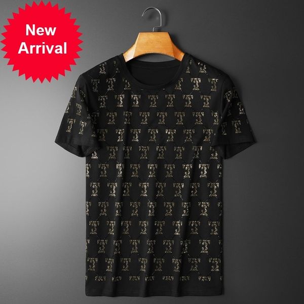 

trend2022 summer fashion brand slim fit mercerized short sleeve casual men, White;black