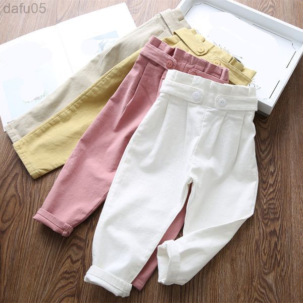 

girl pants plus size 140 150 kids spring autumn clothes children for baby girls casual solid white ruffles l220808, Blue