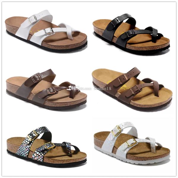 

mayari 805 arizona gizeh 2022 sell summer men women flats sandals cork slippers casual shoes print mixed colors size us3-15, Black