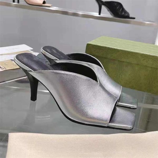 Moda-kadın klasik yaz ayakkabıları sandal siyah pembe beyaz açık ayak terlikleri gündelik stiletto deri sandalet kutu boyutu 35-41 231115