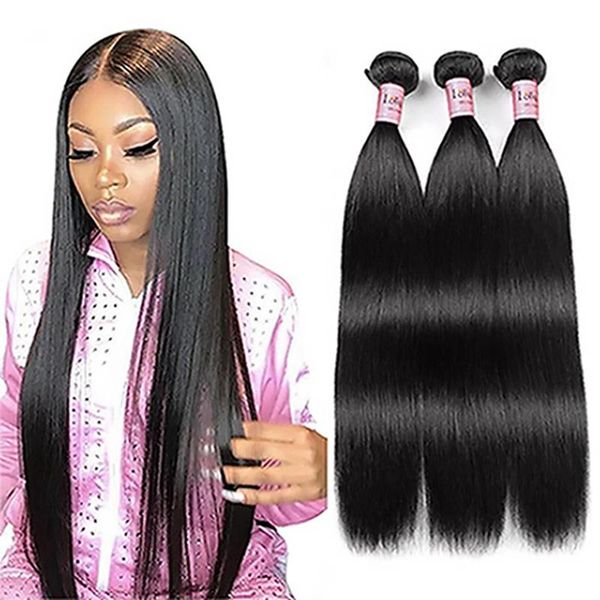 

straight hair bundles brazilian hair 3 bundles weave extensions, Black