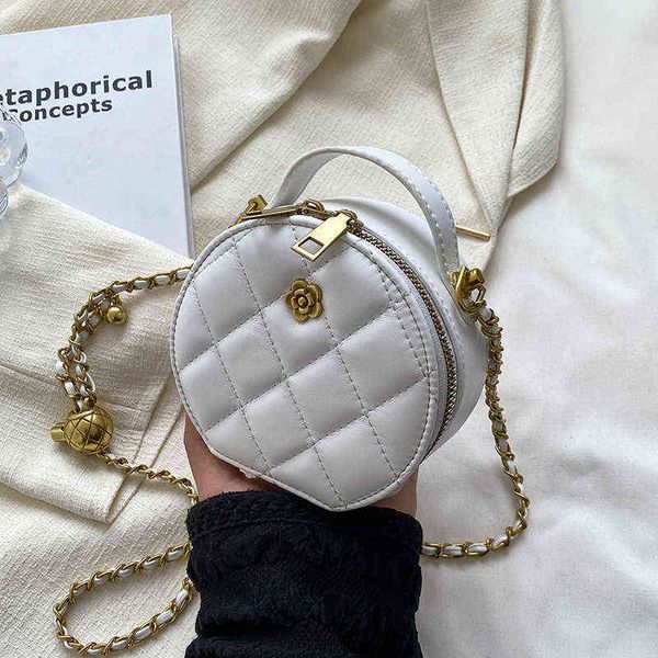 

mini pu leather chain round handbag and purses for women 2022 summer trendy brand designer totes brand shoulder crossbody bag y220513