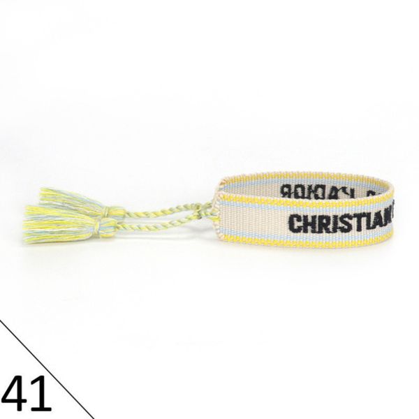 

brand fashion bracelets woven friendship for womens handmade braided luxury bracelet designers with tassel print embroidery mens jewelry ban, Golden;silver
