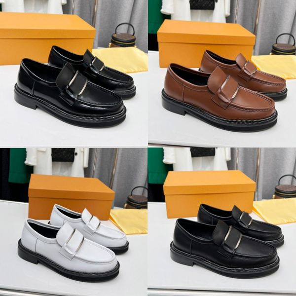 

2023 designer shoes platform loafers soft cowhide sneakers rubber black shiny leather chunky round head sneaker ladies thick bottom