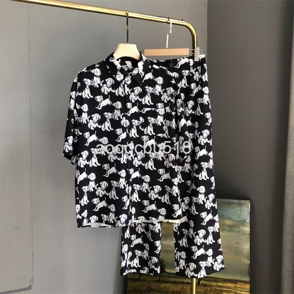 

two piece dress nanyou quality french minority design shirt style celebrity temperament foreign dog print ce home, White