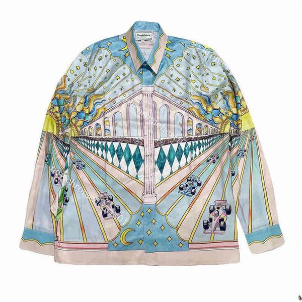 

casablanc designer shirts racing long sleeve casual flower shirt for men and women258z, White;black