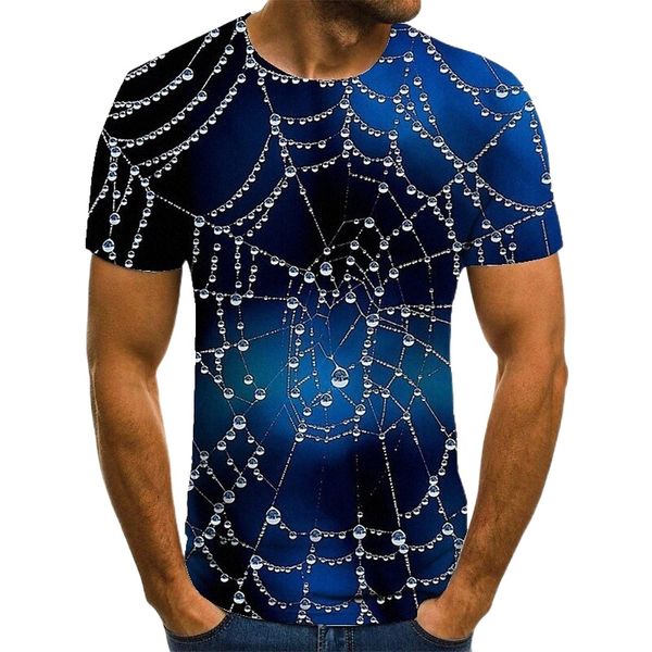 

men's tee t shirt 3d print graphic prints spider web plus size round neck casual daily print short sleeve basic fashion designer big a, White;black