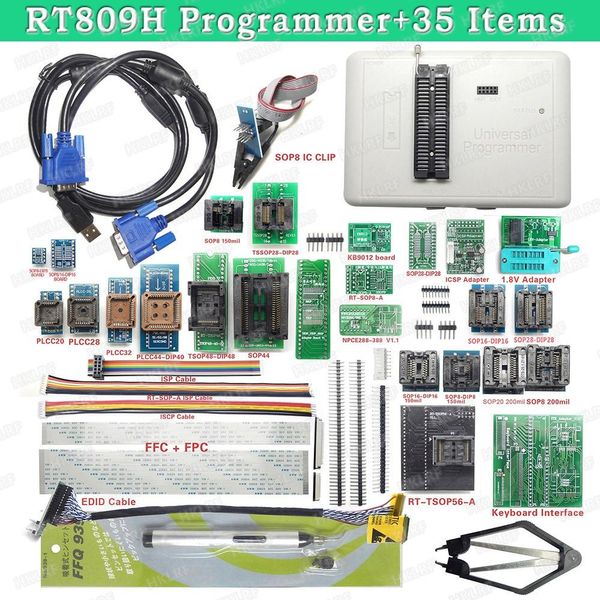 Entegre Devreler RT809H Evrensel EMMC-NAND Flash Programcı 35 ürün TSOP48 Adaptörü TSOP56 Adaptörü SOP8 Test Klip