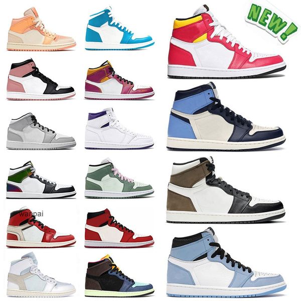 

jumpman 1 1s basketball high og shoes trainers off mens womens obsidian mid sports sneakers dutch green cactus jack university blue white