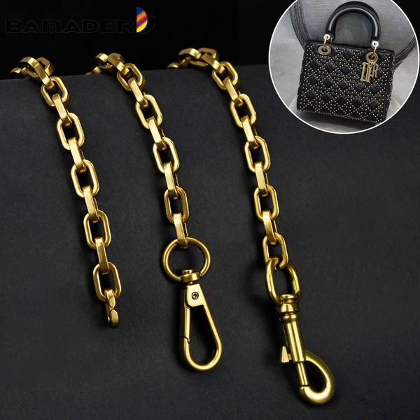 

diy handbag bag chain strap bamader thick chain bag straps for shoulder crossbody bags metal shain parts vintage gold/gun/silver 220505, Black