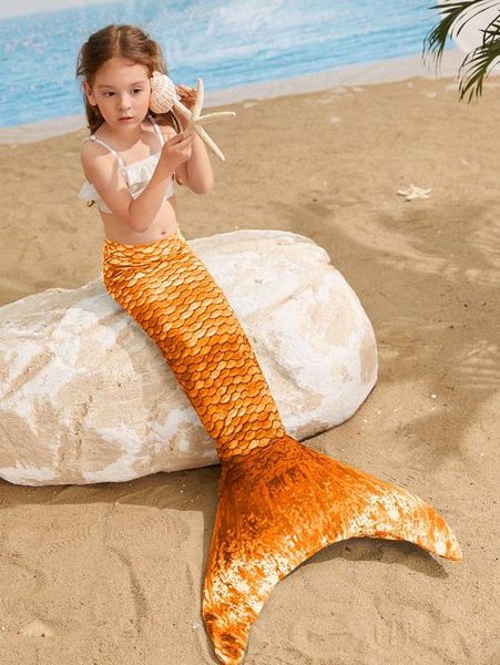 

toddler girls fish scales cover up she, Blue