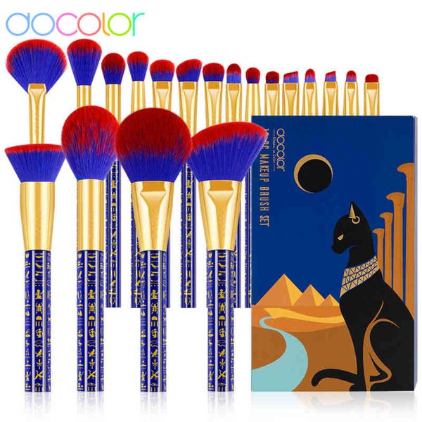 Docolor Egypt Makeup Bushes Set 19pcs Bumpa di trucco di alta qualità Fondazione Potenza Miscelare Oscere in polvere per occhiata 220514