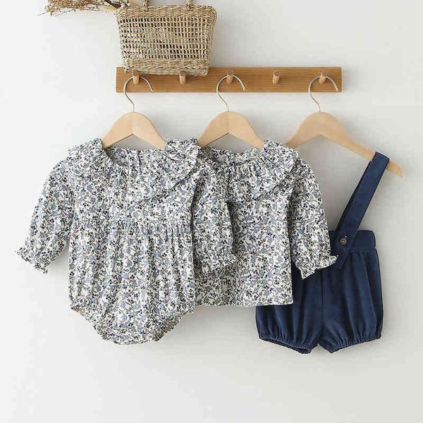

baby girl clothes set 0-2 years toddler girls clothing set cotton romper + overall short pants 2pcs outfits baby girl clothing aa220323, White