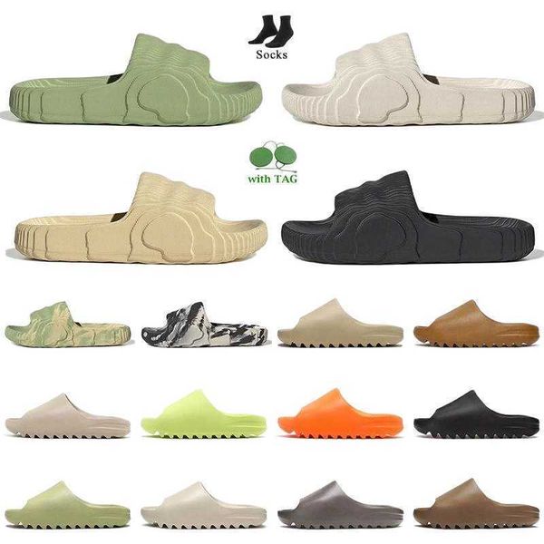 

designer platform fashion women mens slippers 2022 adilette 22 slides magic lime black grey desert sand slide ochre onyx enflame orange bone
