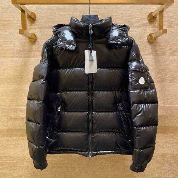 

monclair designer puffer jackets parkas luxury monclair classic winter men women down fashion hat pattern print coats outdoor warm casual co, Black