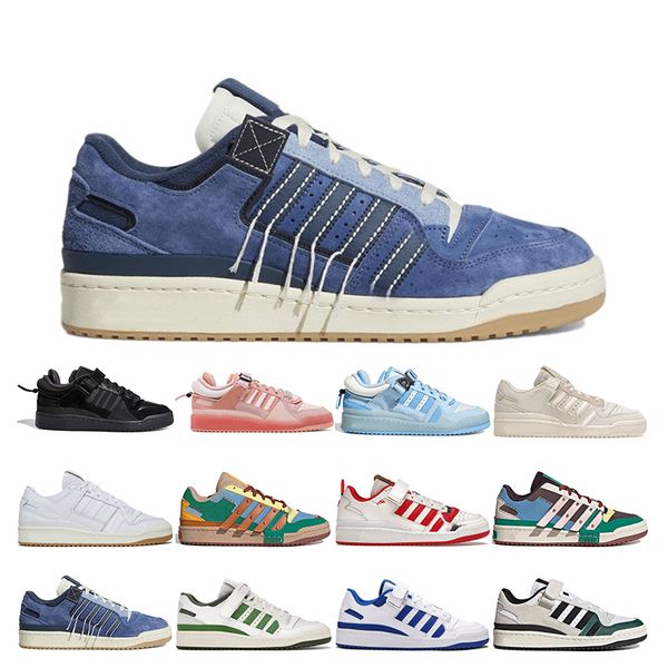 

bad bunny x forum buckle low casual shoes men women core black easter egg patchwork white gum crew green sports sneakers trainers outdoor