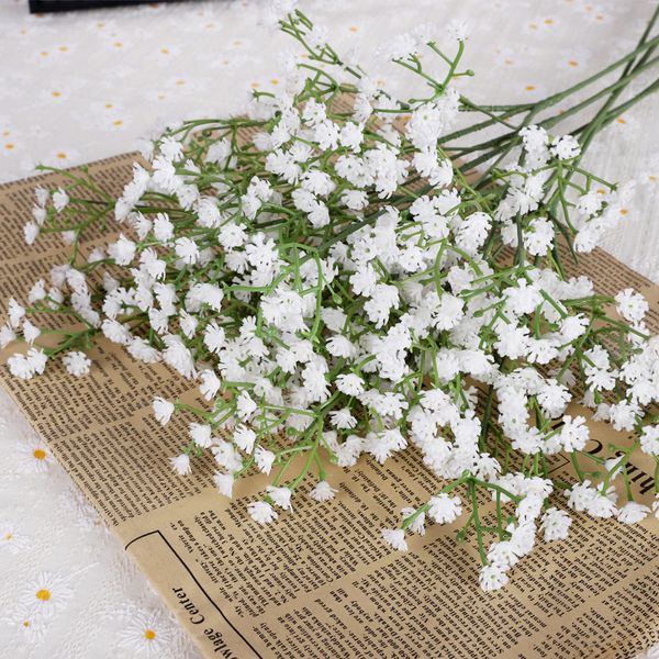 Fiori del respiro del bambino artificiale Fiori di plastica Gypsophila per decorazione decorativa per la festa del matrimonio decorativo decorativo fiore finto