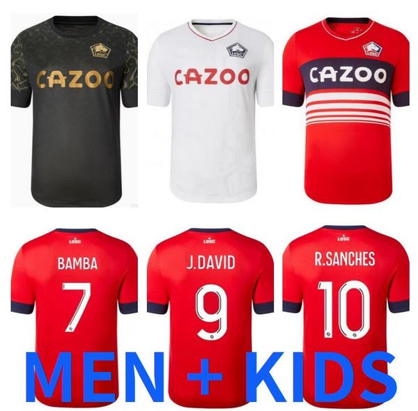 

2022 2023 losc lille soccer jerseys david fonte burak bamba yazici football shirts 22 23 jikone r.sanches t.weah .araujo maillots men kids, Black;yellow