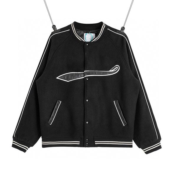 

21fw high-end classic letter embroidery baseball jackets for men women couples popular casual black coats high street hip hop autumn winter, Black;brown