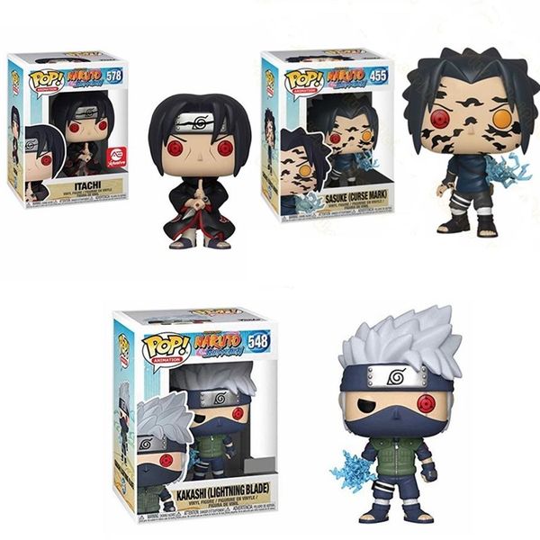 

pop naruto itachi kakashi sasuke model vinyl dolls action figures movie characters collection figure toys for kids birthday gift 2234s